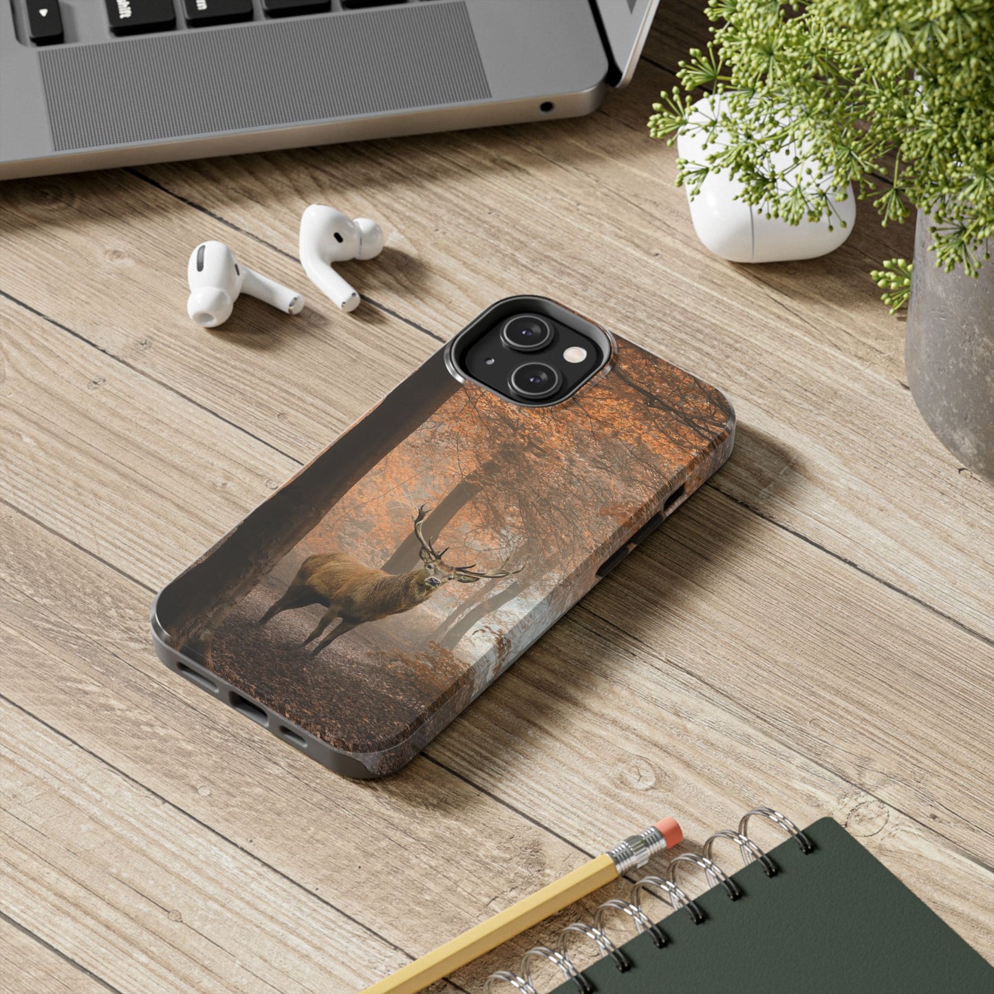 Nature-Inspired Tough Phone Case - Majestic Stag in Autumn Forest