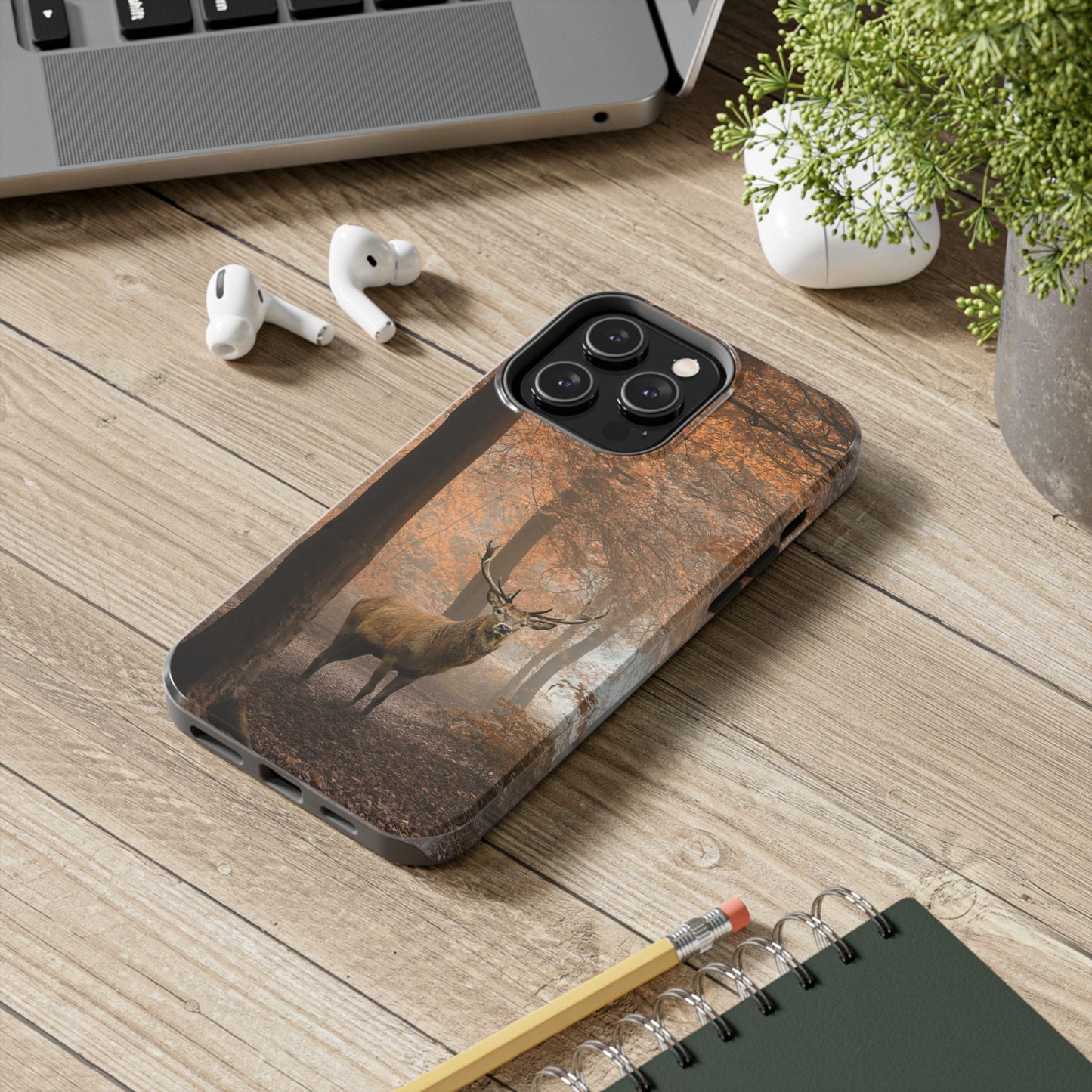 Nature-Inspired Tough Phone Case - Majestic Stag in Autumn Forest