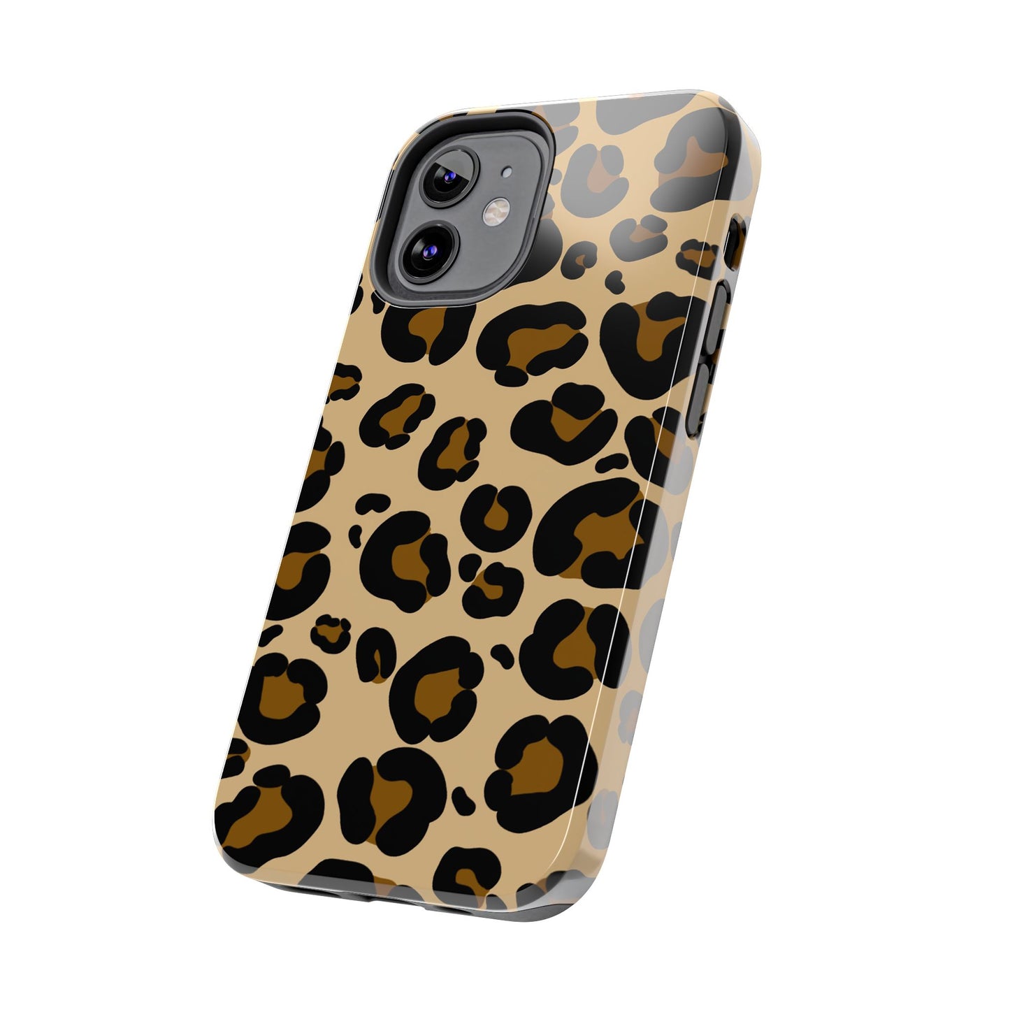 Chic Leopard Print Tough Phone Case - Durable Protection with Style