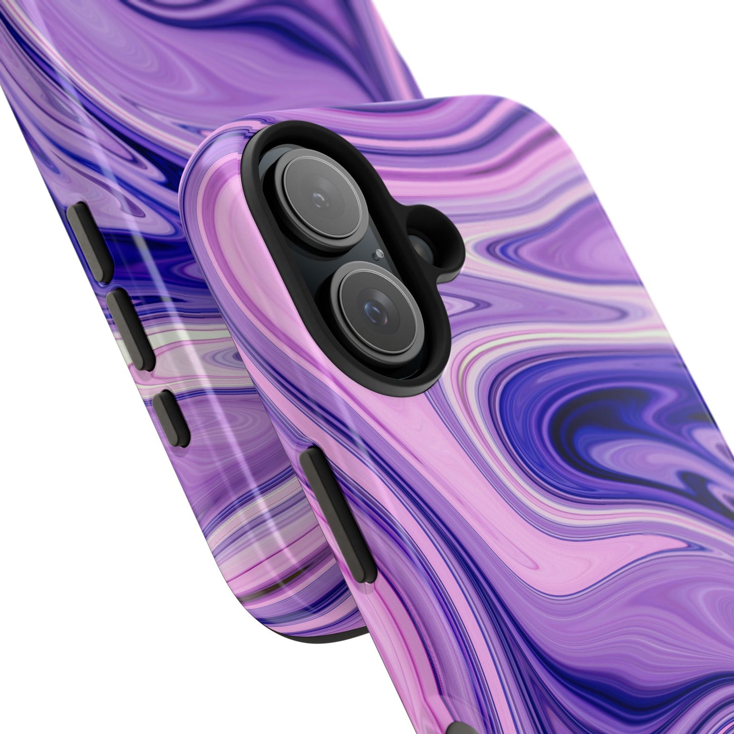 Marble Swirl Tough Phone Case - Artistic Purple and Pink Design