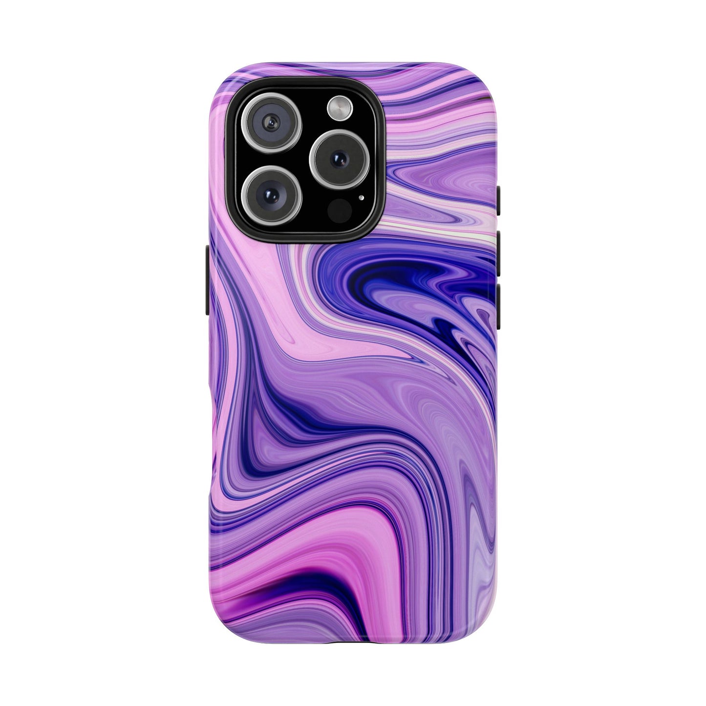 Marble Swirl Tough Phone Case - Artistic Purple and Pink Design