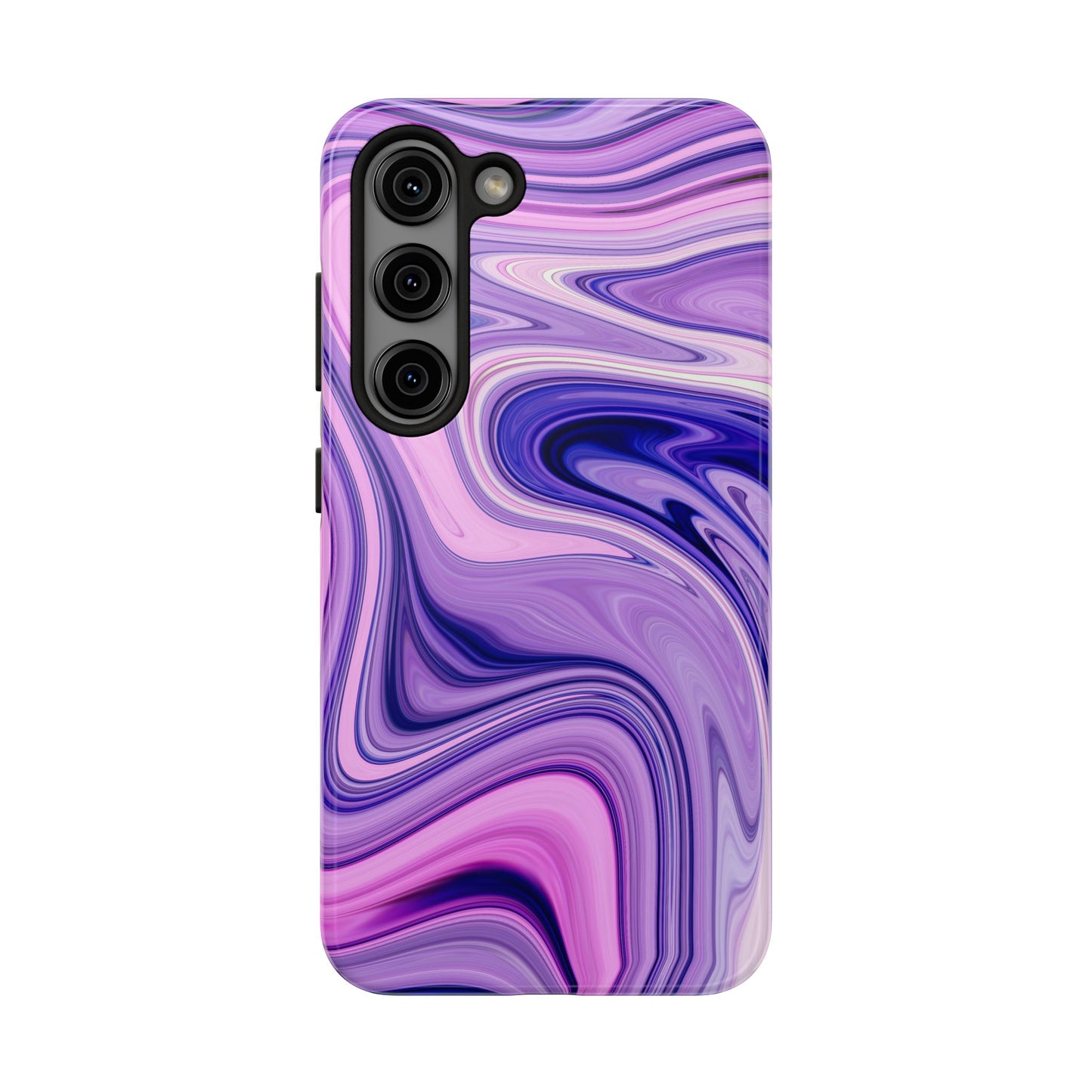 Marble Swirl Tough Phone Case - Artistic Purple and Pink Design