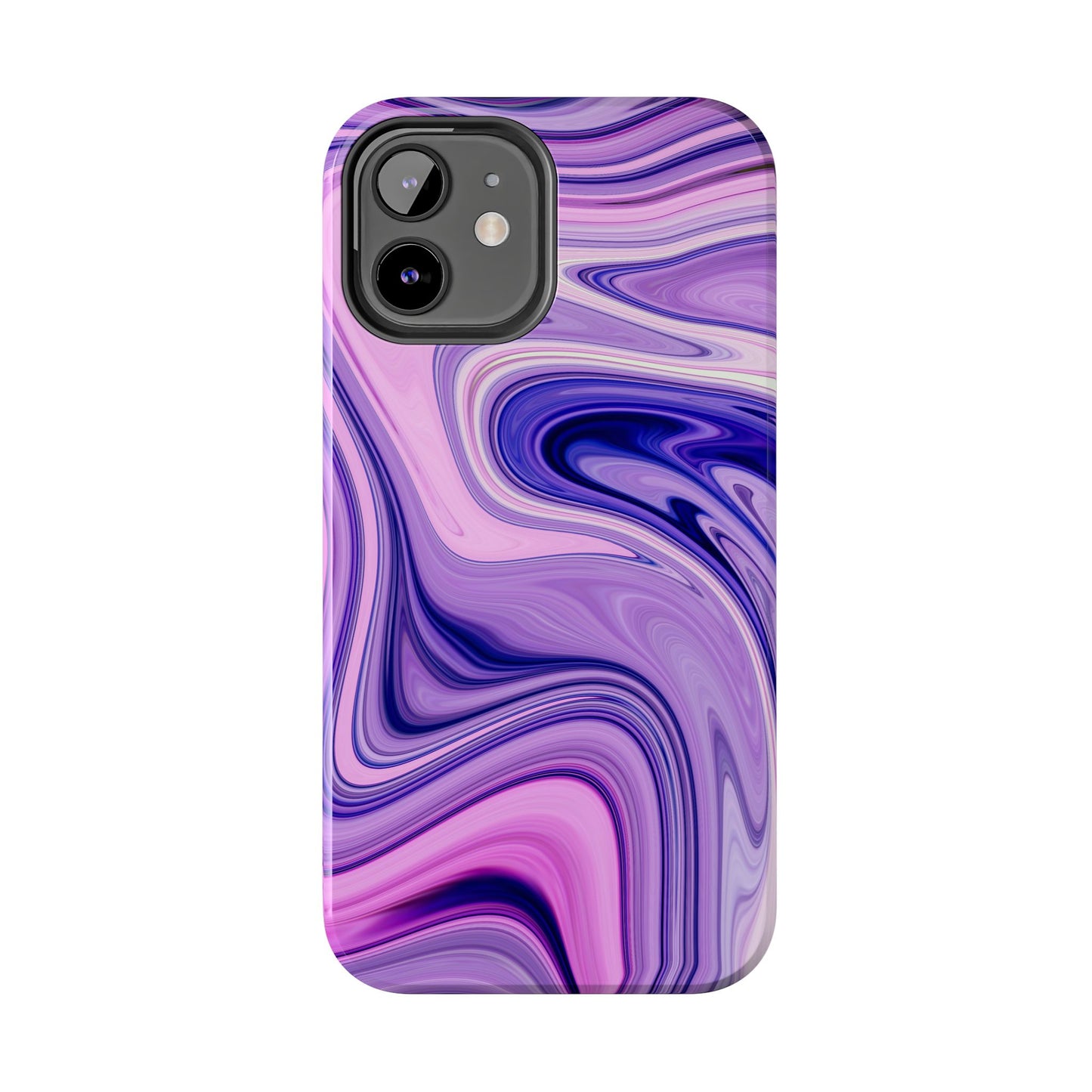 Marble Swirl Tough Phone Case - Artistic Purple and Pink Design