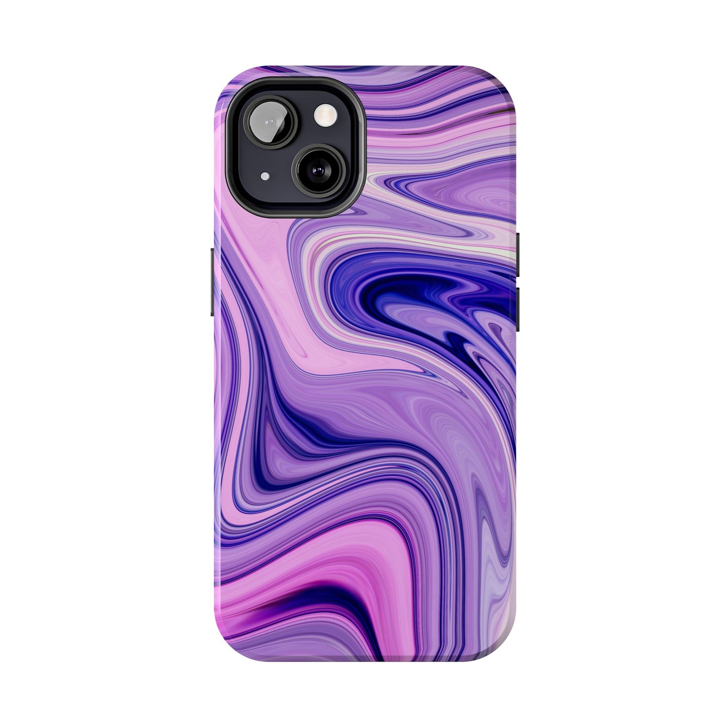 Marble Swirl Tough Phone Case - Artistic Purple and Pink Design