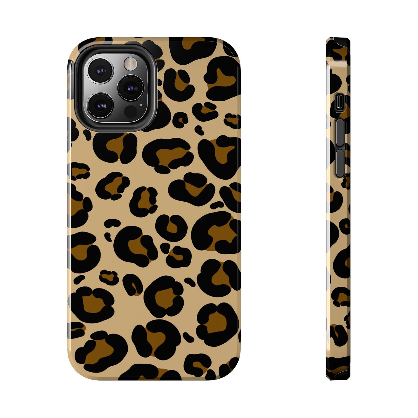 Chic Leopard Print Tough Phone Case - Durable Protection with Style