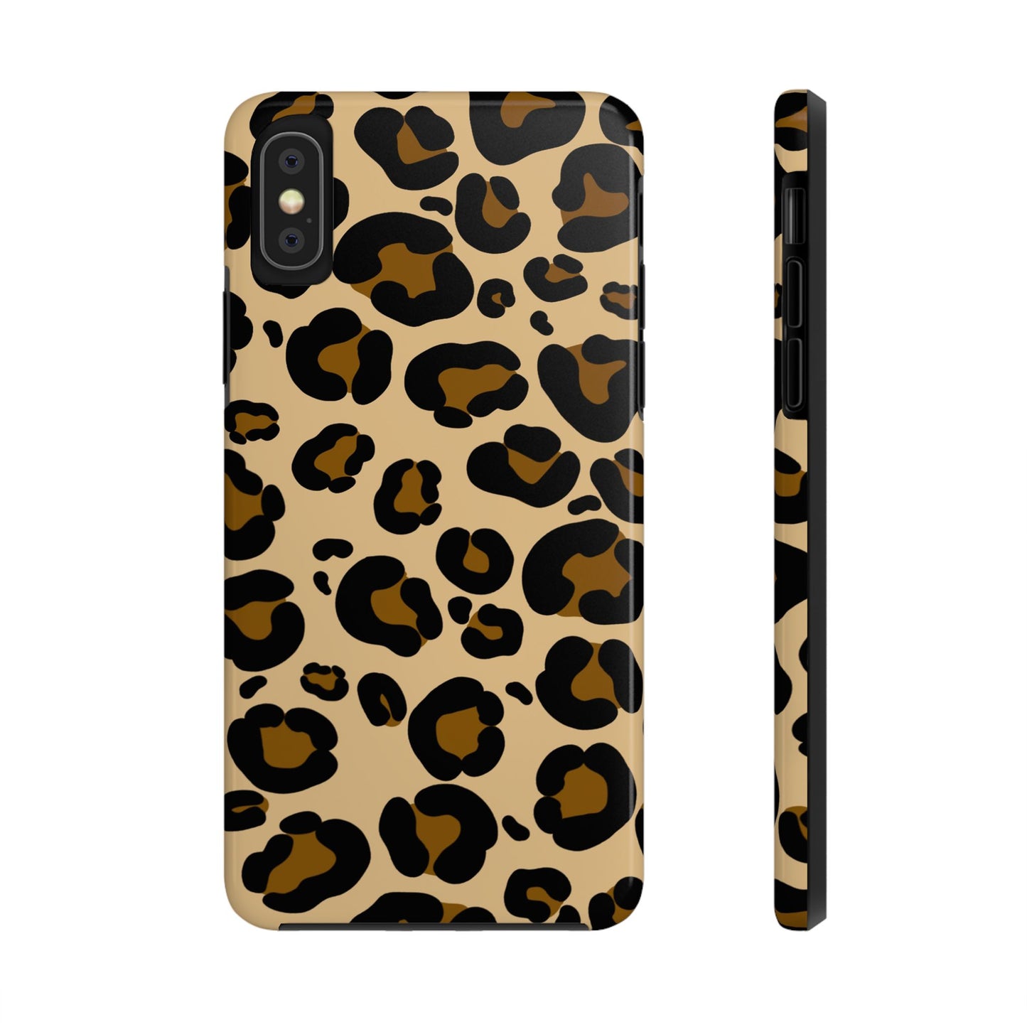 Chic Leopard Print Tough Phone Case - Durable Protection with Style