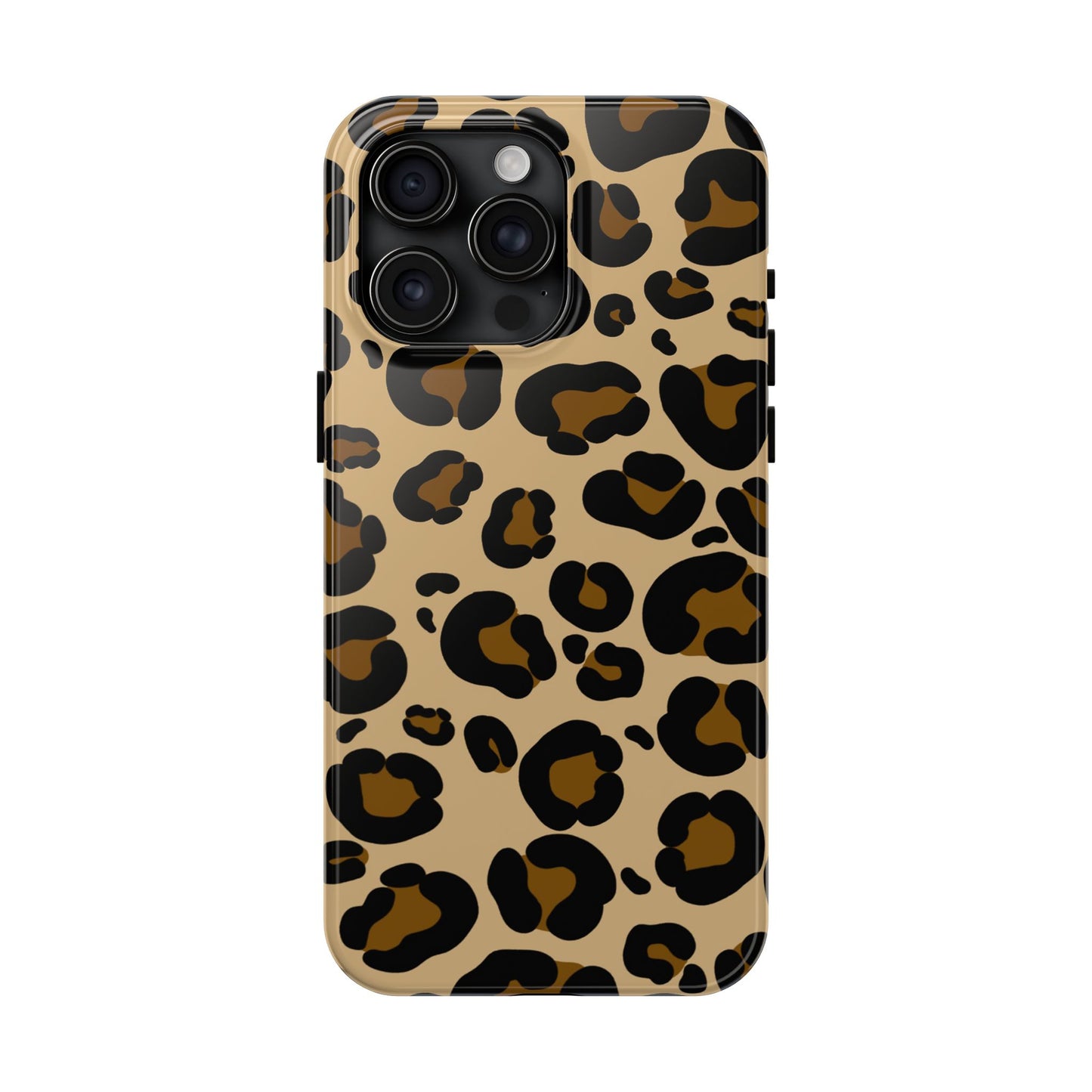 Chic Leopard Print Tough Phone Case - Durable Protection with Style