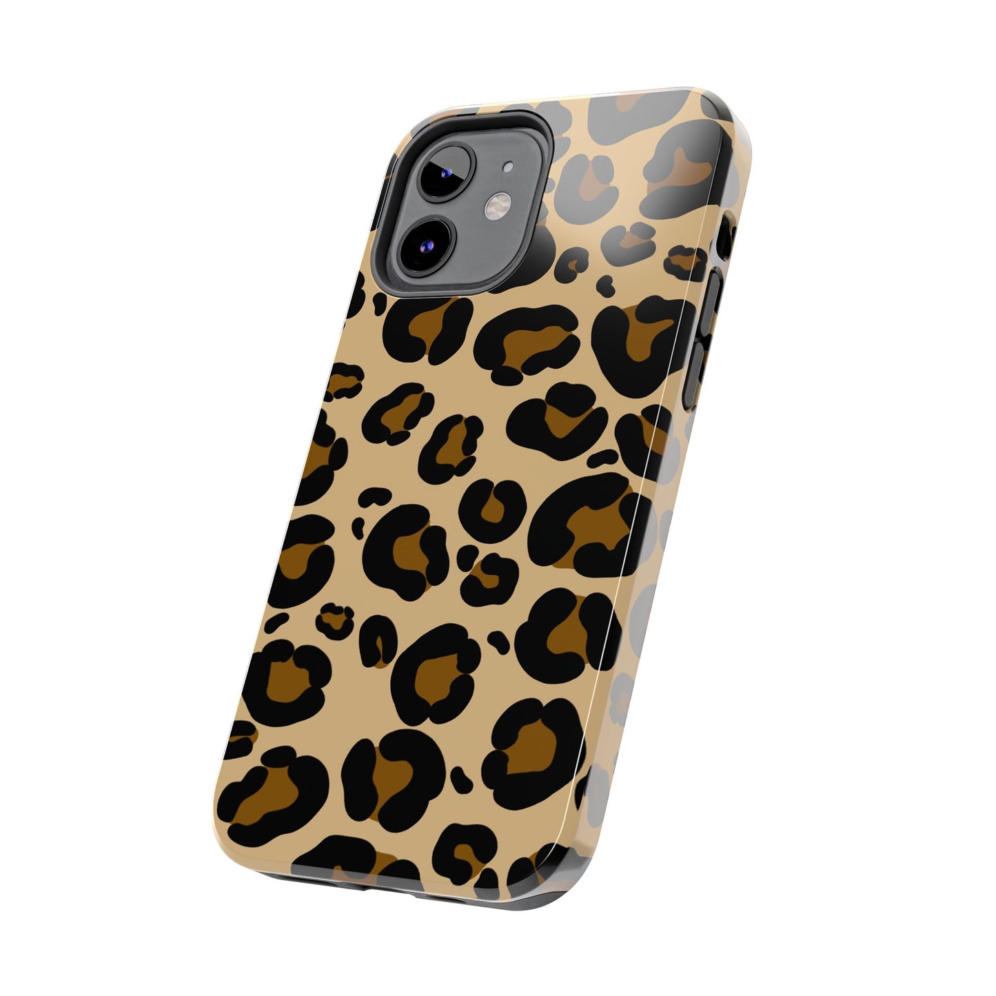 Chic Leopard Print Tough Phone Case - Durable Protection with Style