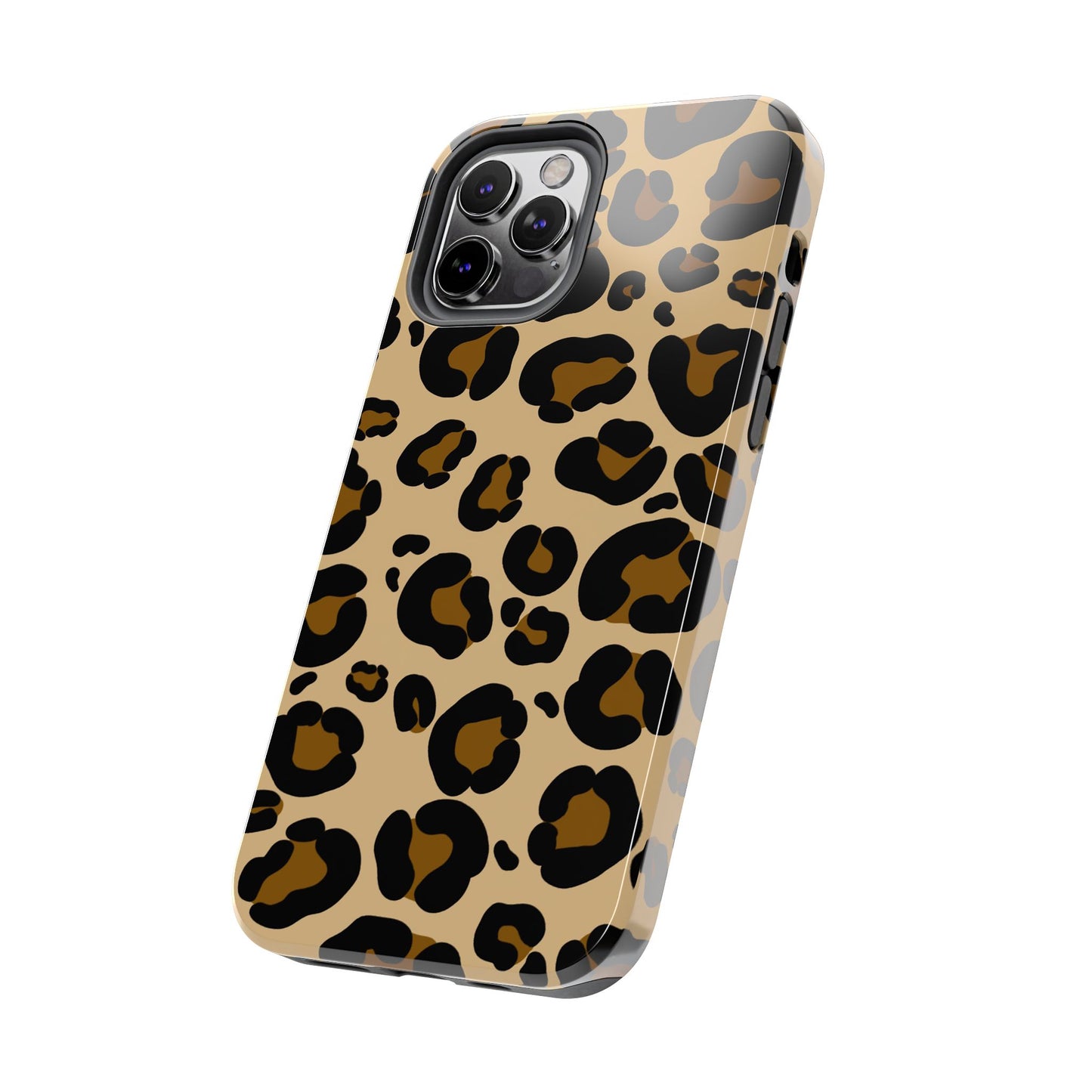 Chic Leopard Print Tough Phone Case - Durable Protection with Style