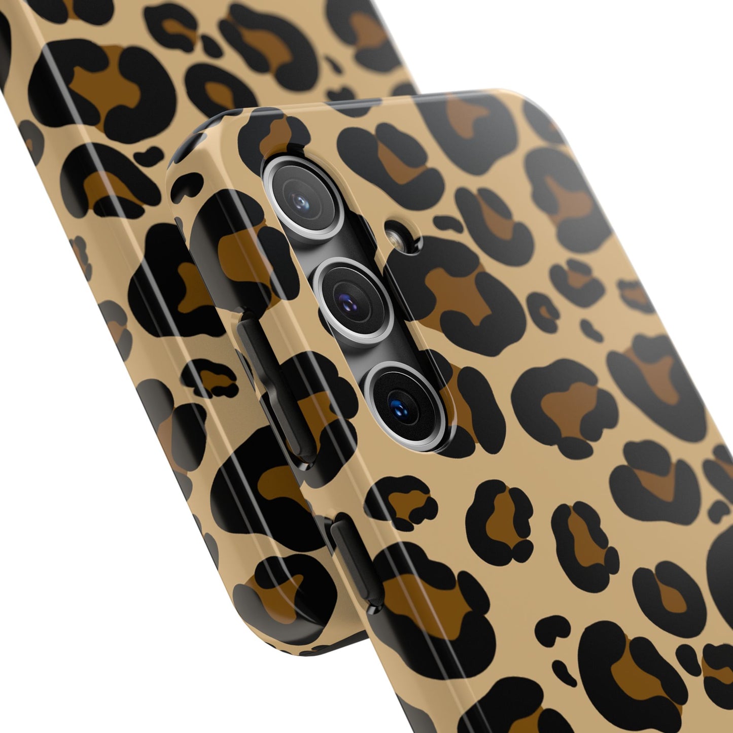 Chic Leopard Print Tough Phone Case - Durable Protection with Style