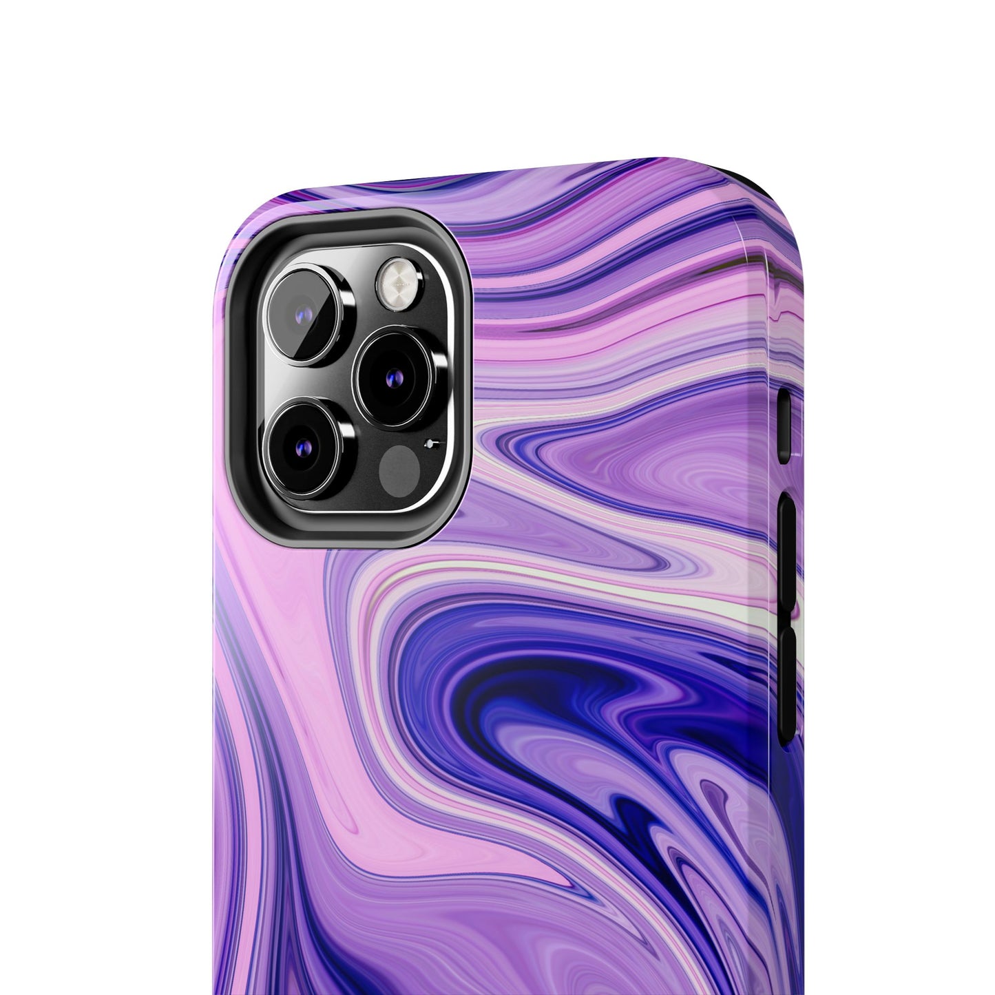 Marble Swirl Tough Phone Case - Artistic Purple and Pink Design