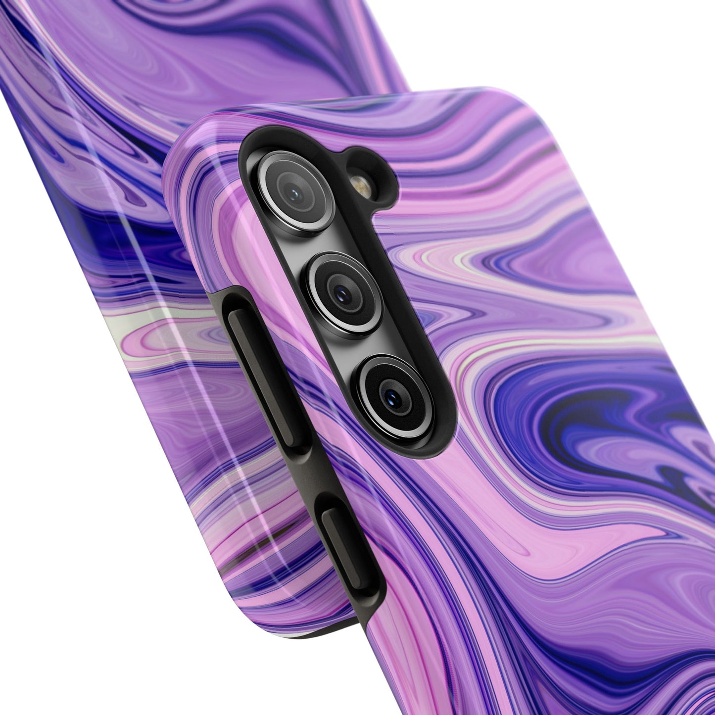 Marble Swirl Tough Phone Case - Artistic Purple and Pink Design