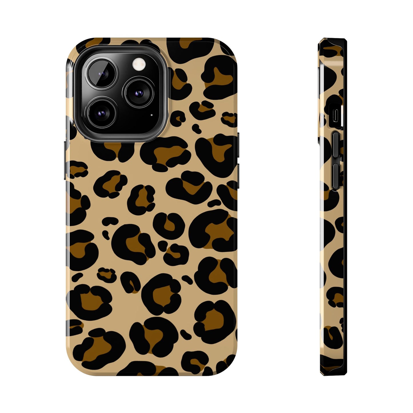 Chic Leopard Print Tough Phone Case - Durable Protection with Style