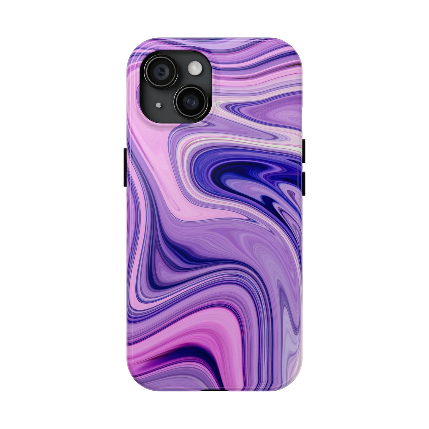 Marble Swirl Tough Phone Case - Artistic Purple and Pink Design