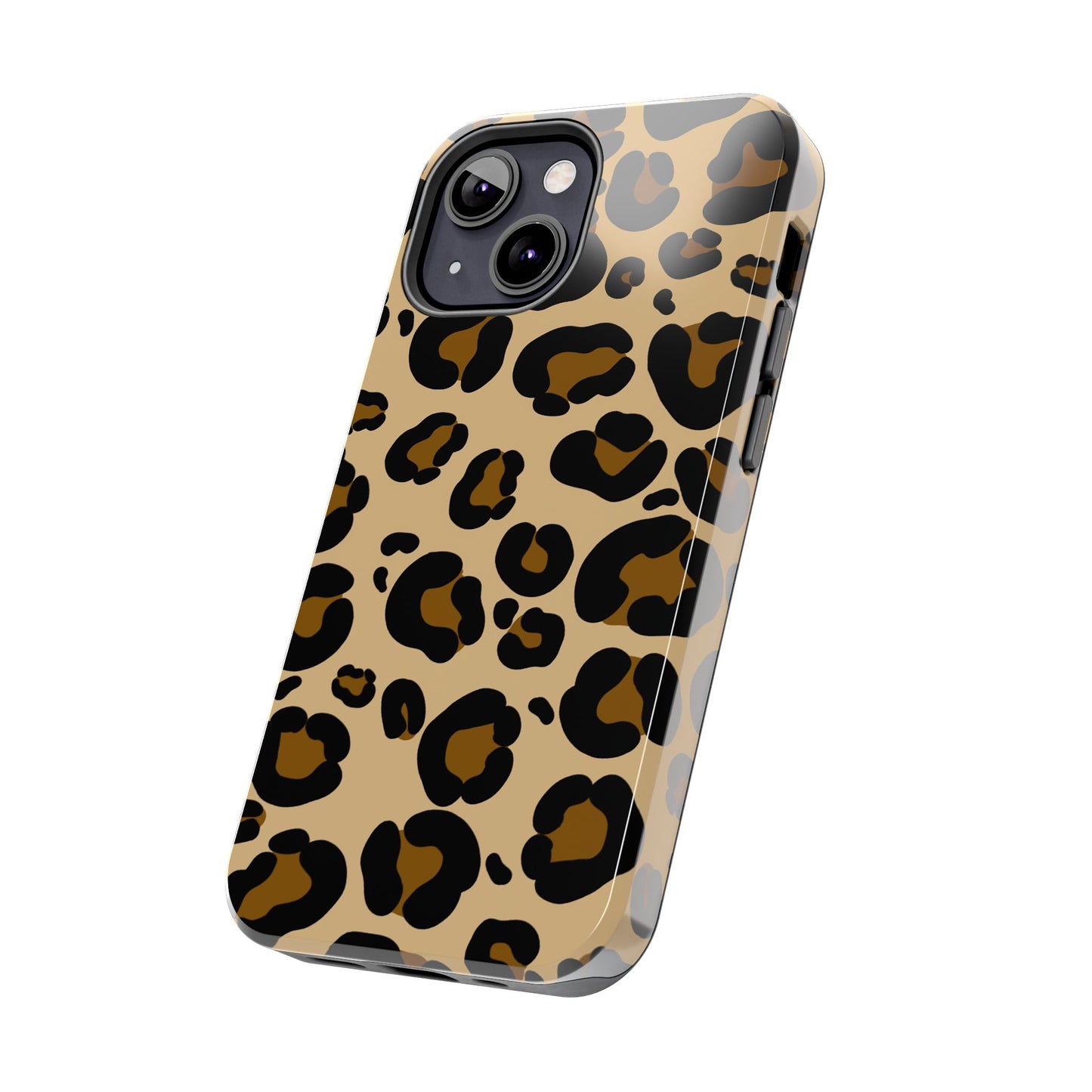 Chic Leopard Print Tough Phone Case - Durable Protection with Style