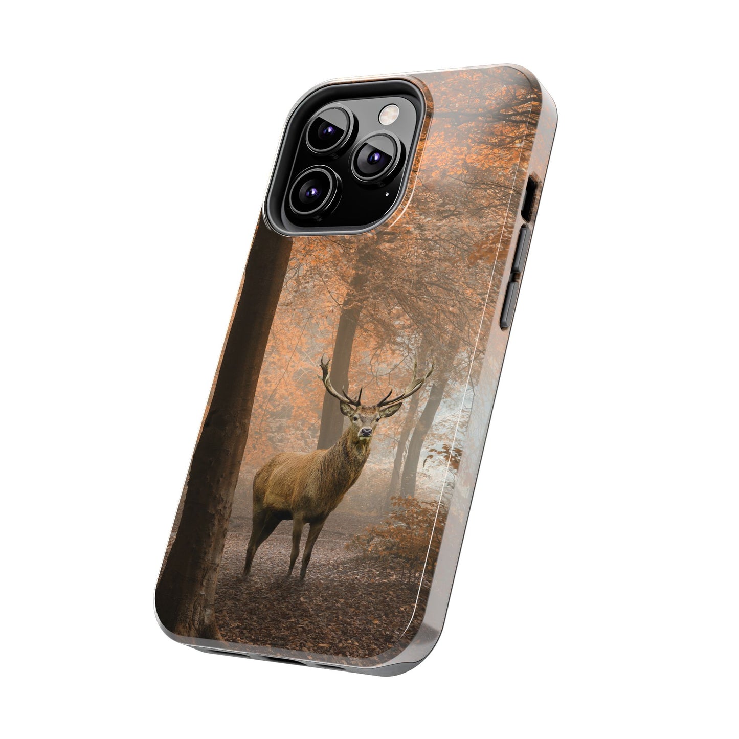 Nature-Inspired Tough Phone Case - Majestic Stag in Autumn Forest