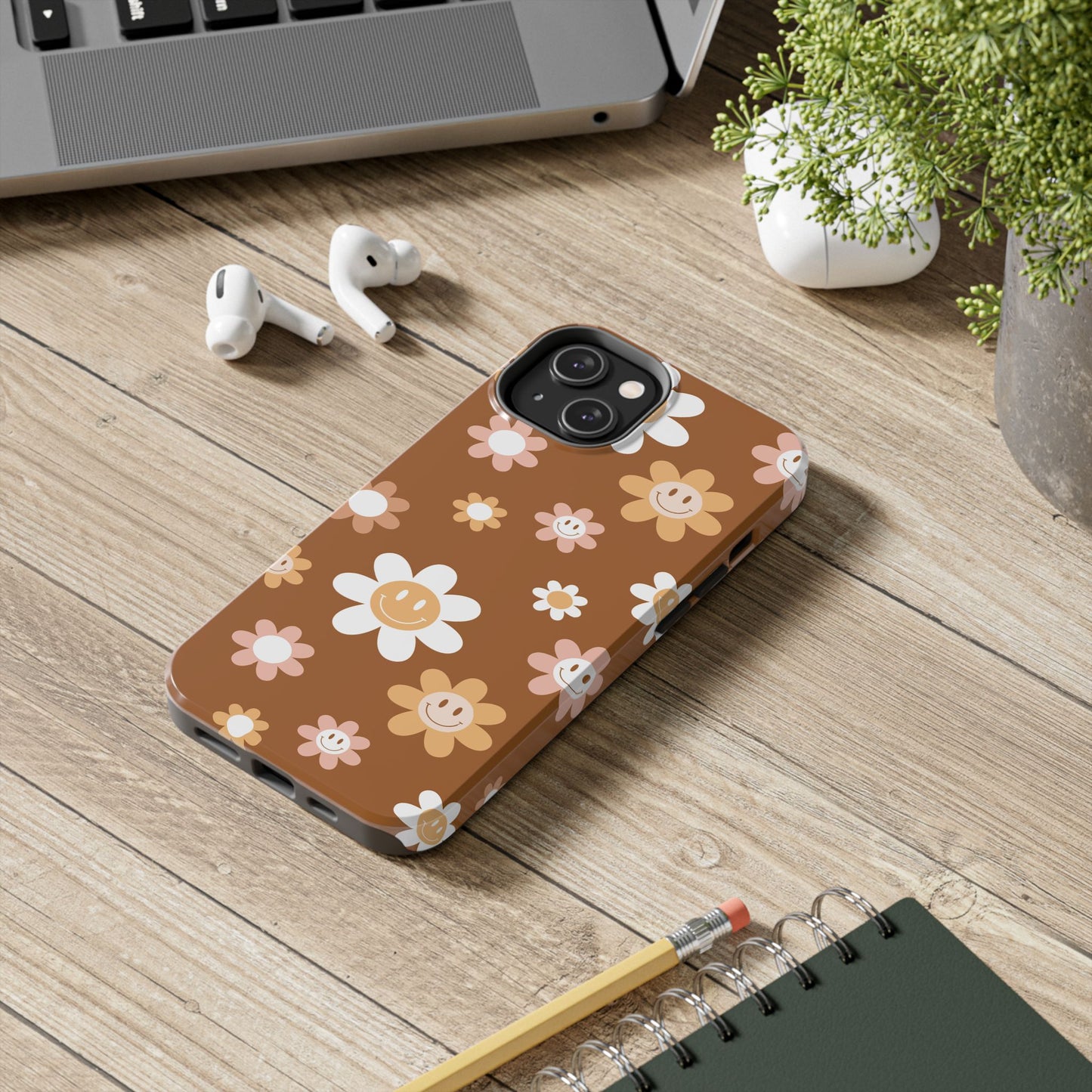 Smiley Flower Tough Phone Case - Cute Floral Design for Trendy Protection