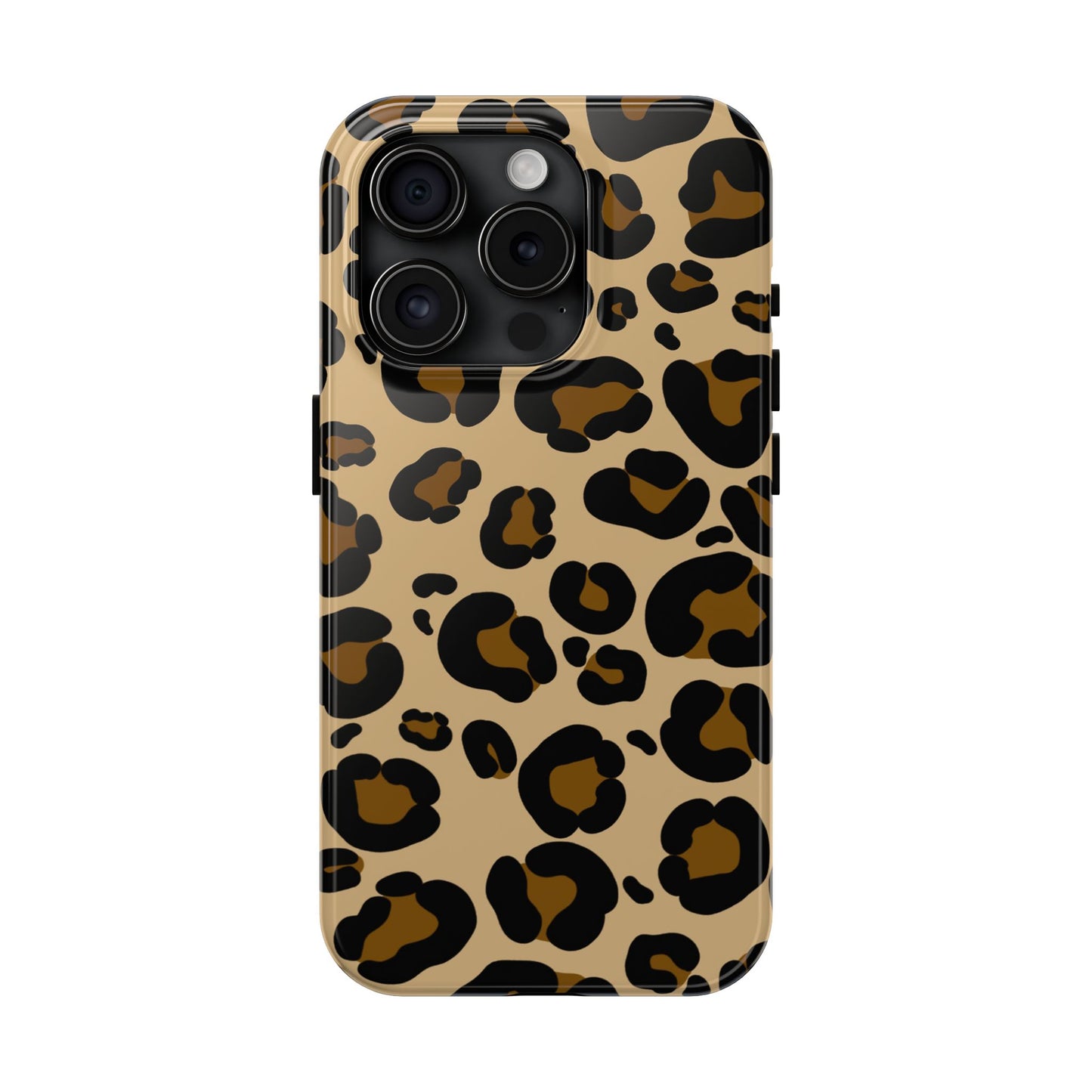 Chic Leopard Print Tough Phone Case - Durable Protection with Style