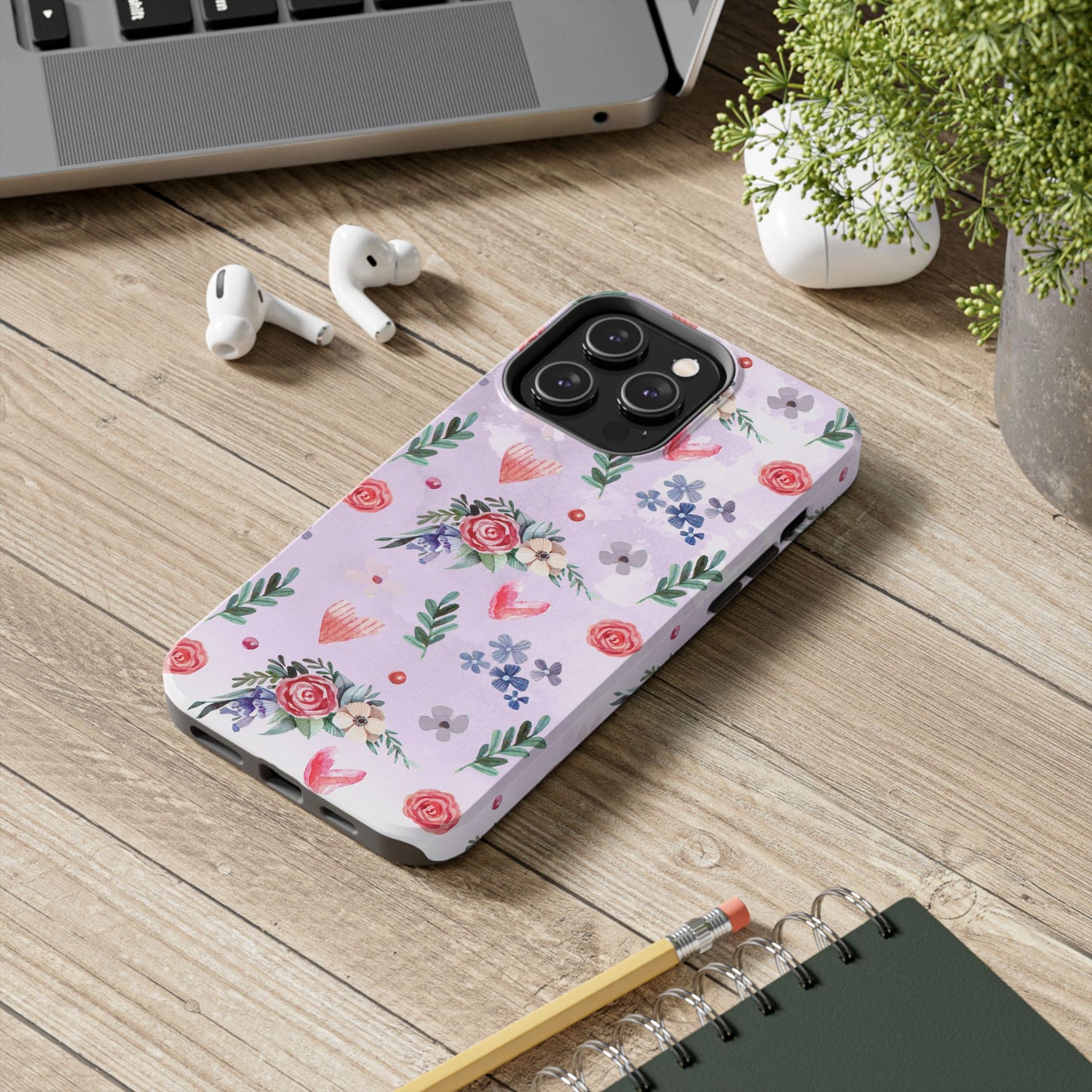 Floral Tough Phone Case - Stylish Protection for Your Device