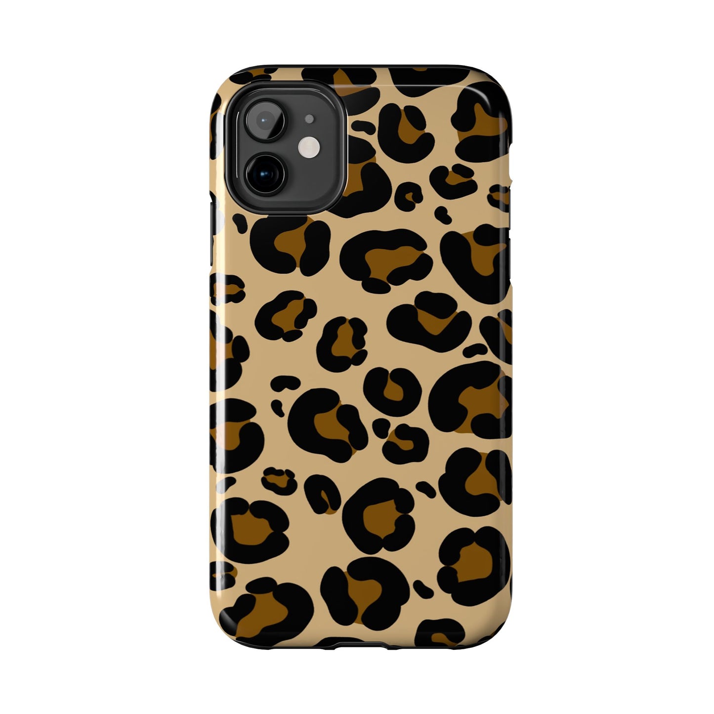 Chic Leopard Print Tough Phone Case - Durable Protection with Style