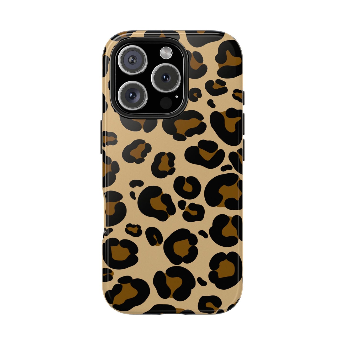 Chic Leopard Print Tough Phone Case - Durable Protection with Style