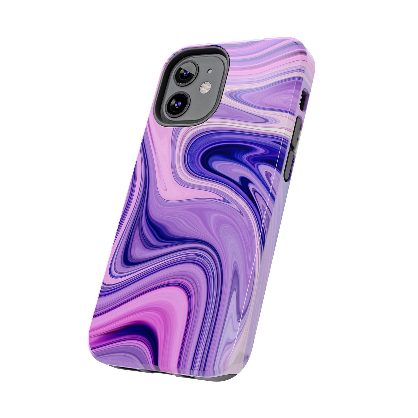 Marble Swirl Tough Phone Case - Artistic Purple and Pink Design