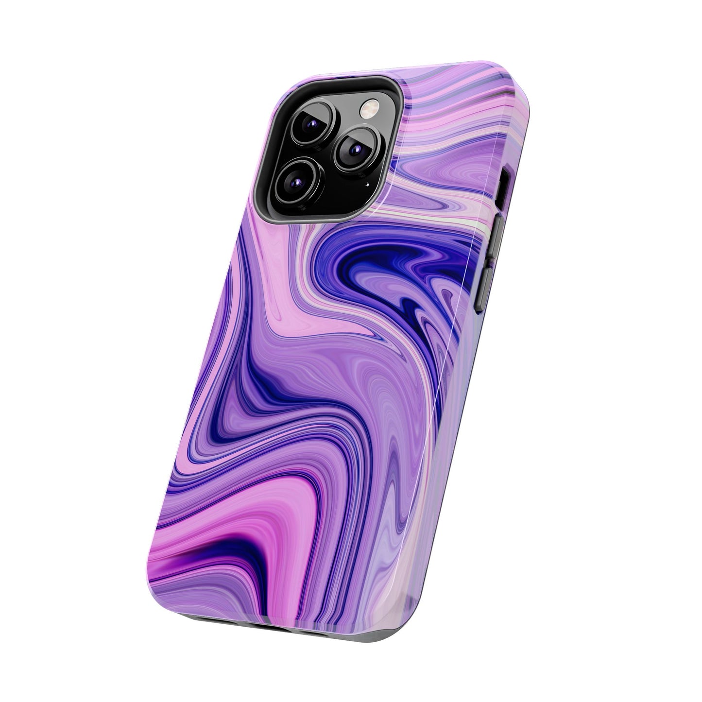 Marble Swirl Tough Phone Case - Artistic Purple and Pink Design