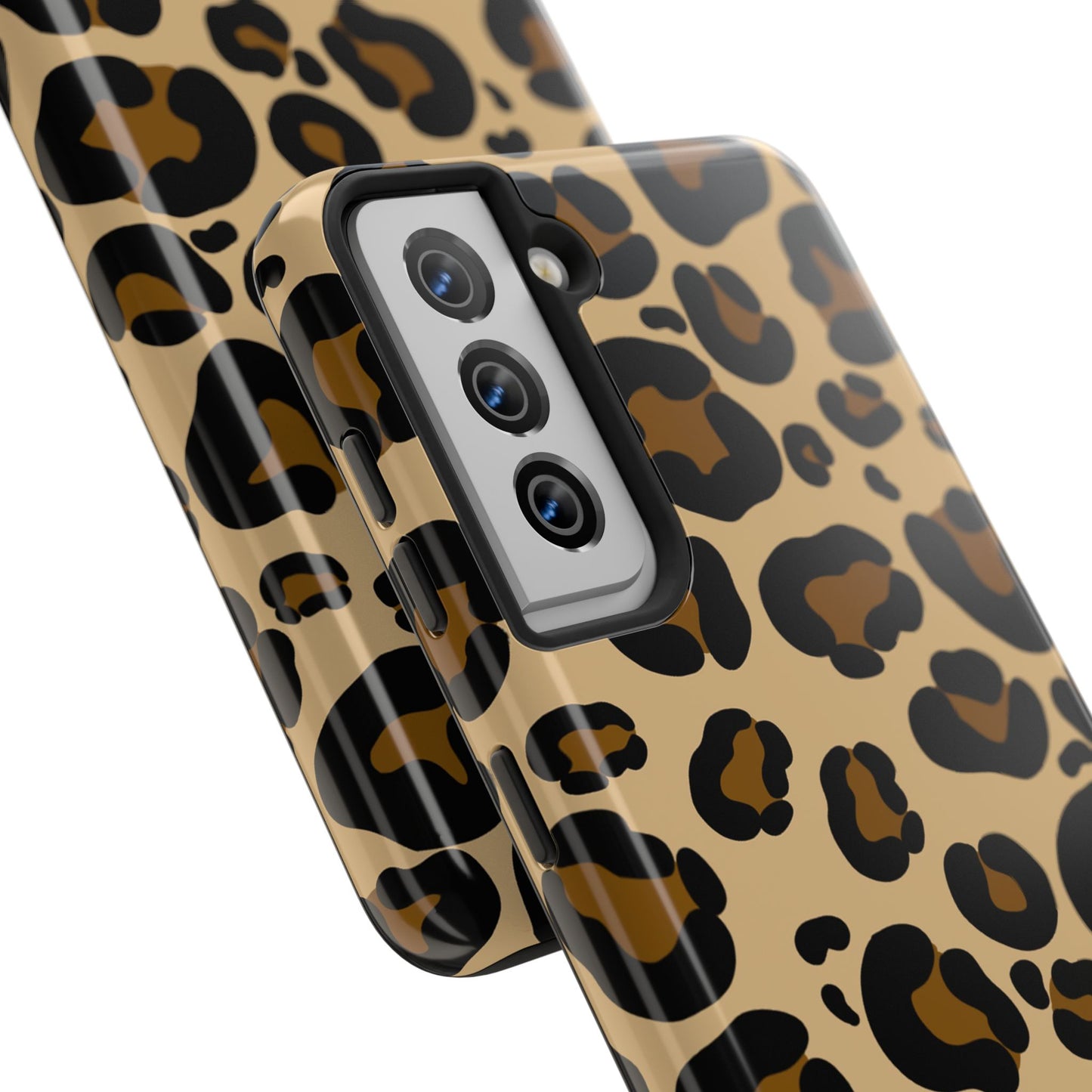 Chic Leopard Print Tough Phone Case - Durable Protection with Style