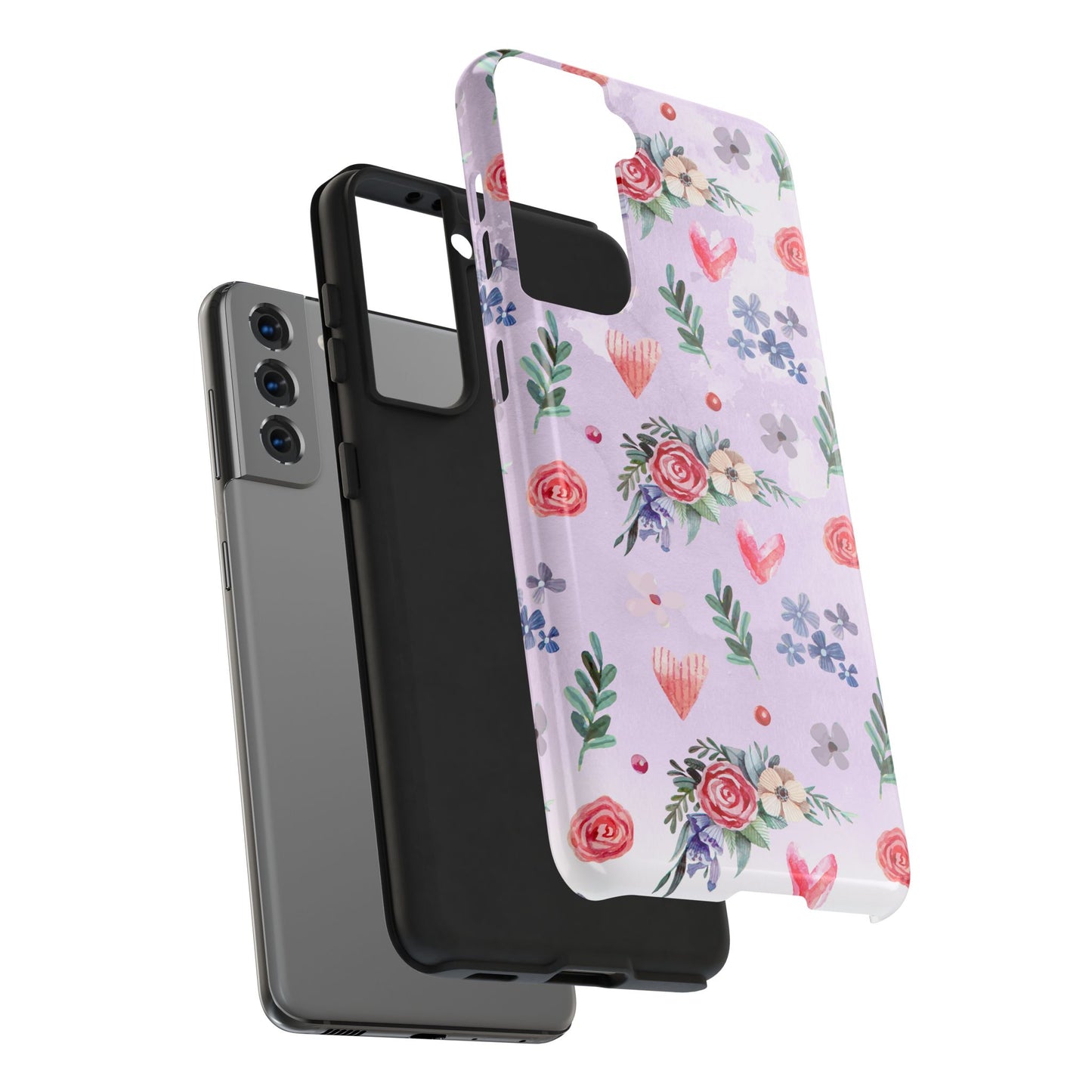 Floral Tough Phone Case - Stylish Protection for Your Device