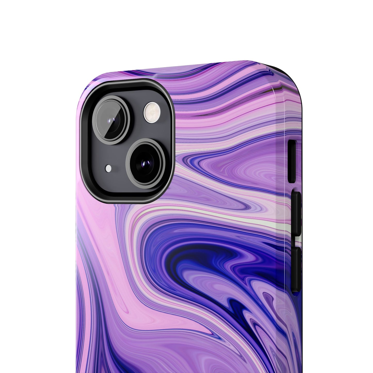 Marble Swirl Tough Phone Case - Artistic Purple and Pink Design