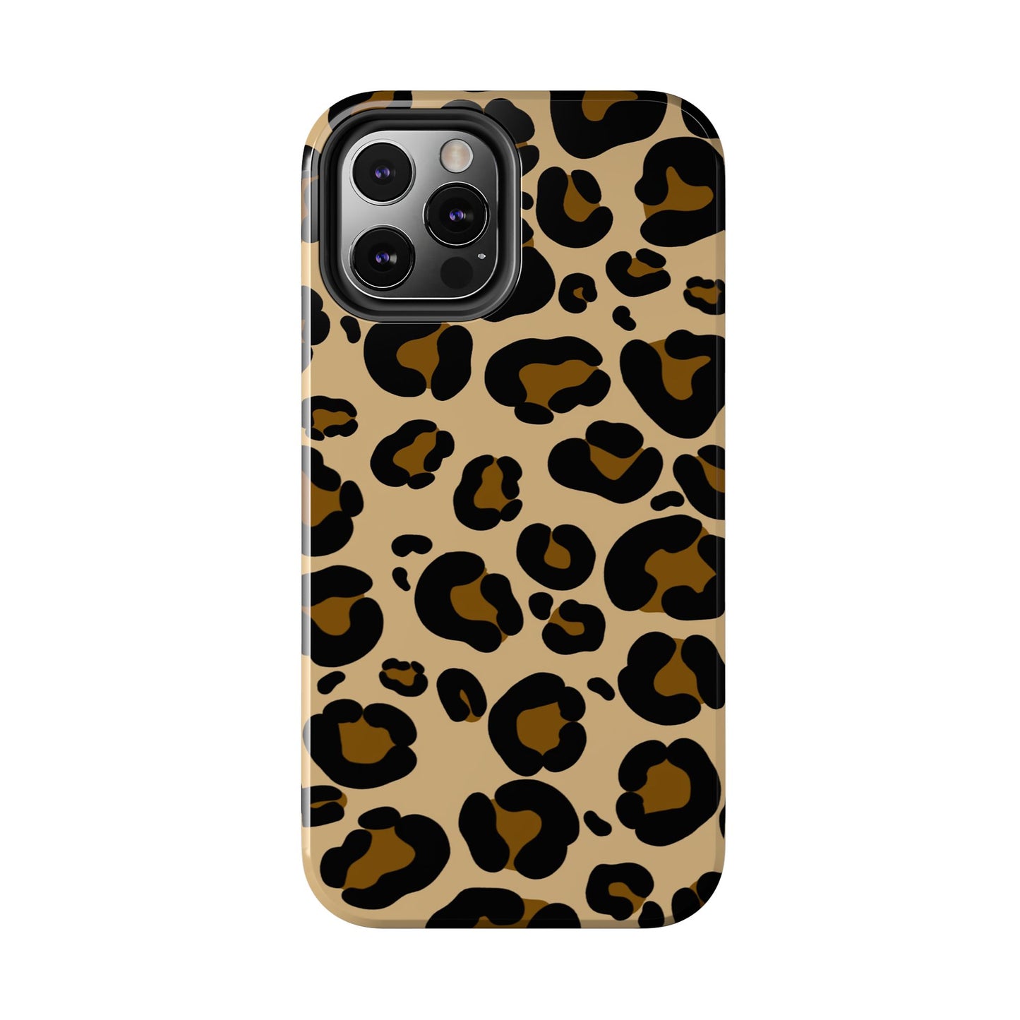 Chic Leopard Print Tough Phone Case - Durable Protection with Style