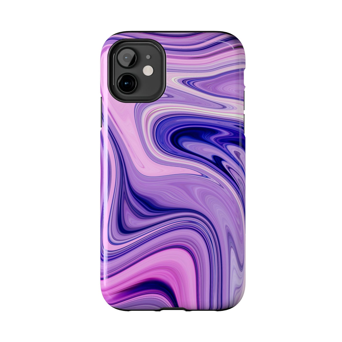 Marble Swirl Tough Phone Case - Artistic Purple and Pink Design