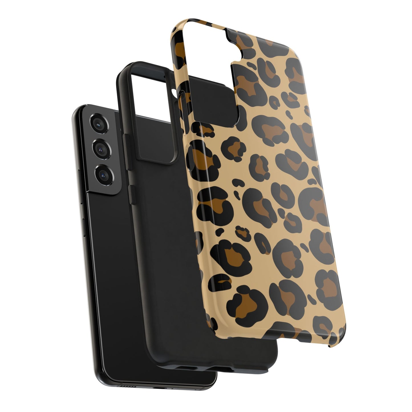 Chic Leopard Print Tough Phone Case - Durable Protection with Style