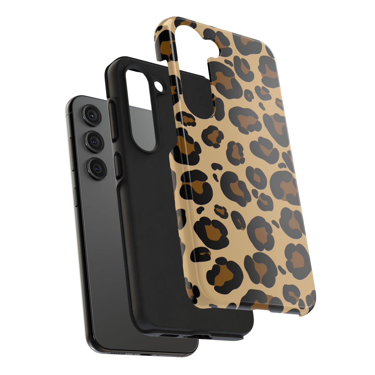 Chic Leopard Print Tough Phone Case - Durable Protection with Style