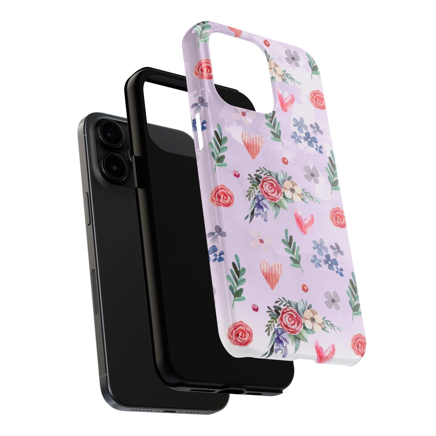 Floral Tough Phone Case - Stylish Protection for Your Device