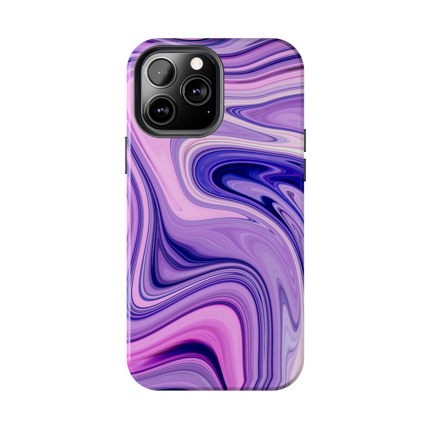 Marble Swirl Tough Phone Case - Artistic Purple and Pink Design