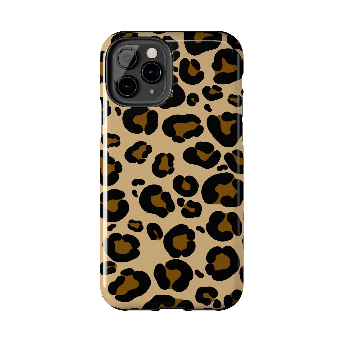 Chic Leopard Print Tough Phone Case - Durable Protection with Style