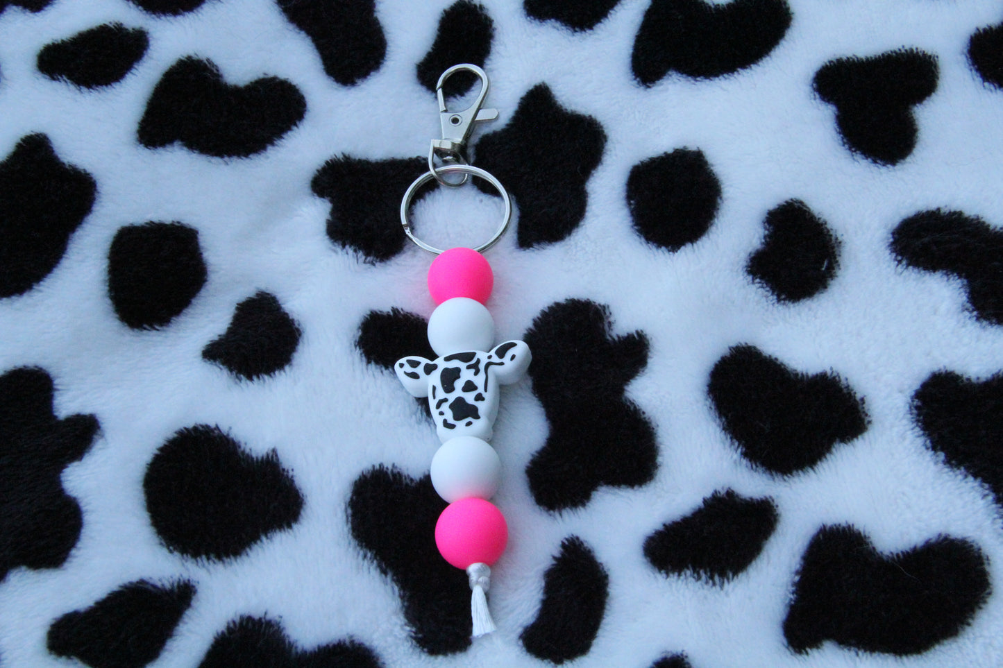 Pink & White Black Cow