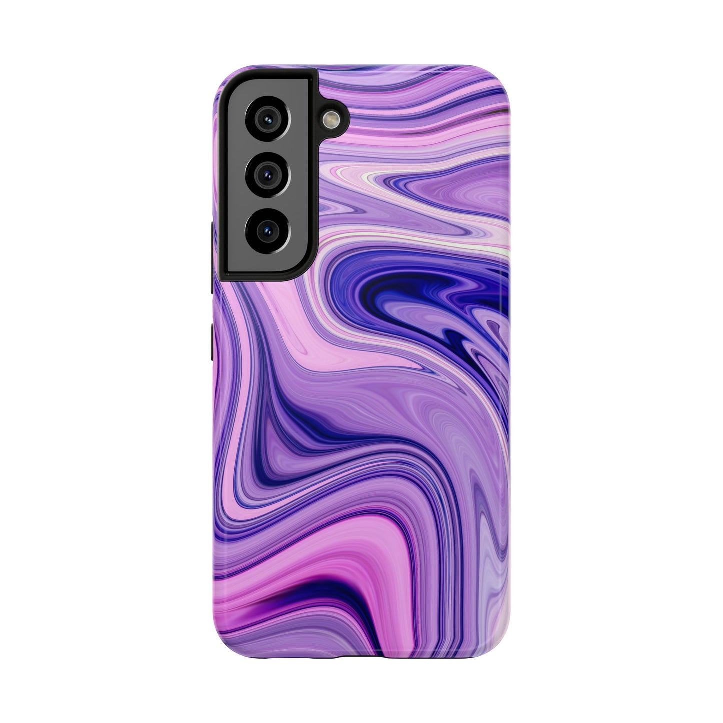 Marble Swirl Tough Phone Case - Artistic Purple and Pink Design