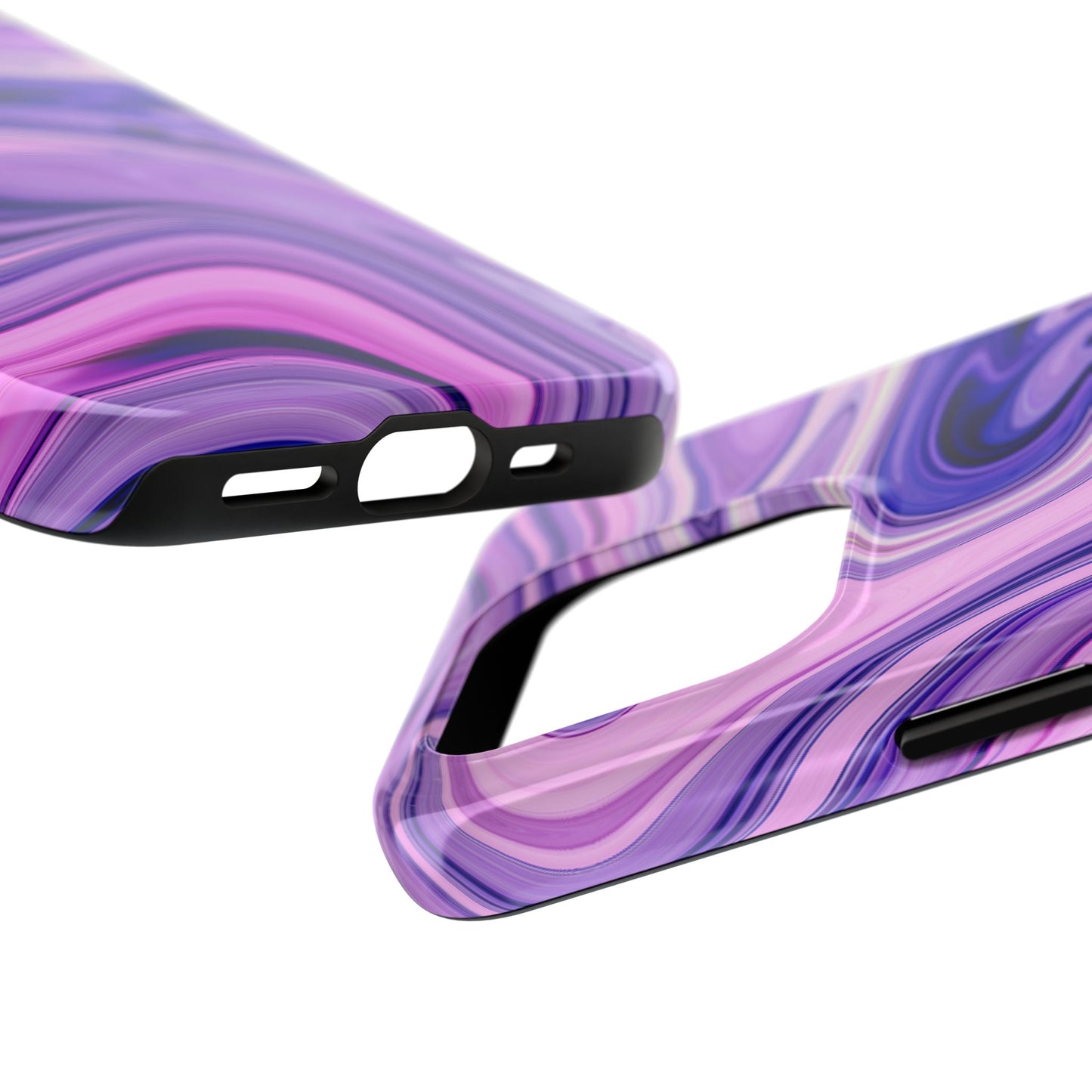 Marble Swirl Tough Phone Case - Artistic Purple and Pink Design