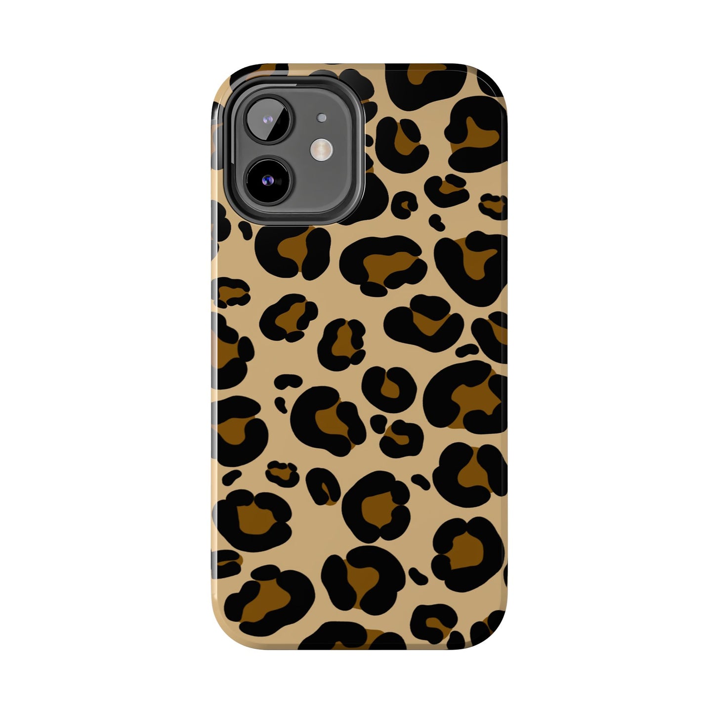 Chic Leopard Print Tough Phone Case - Durable Protection with Style