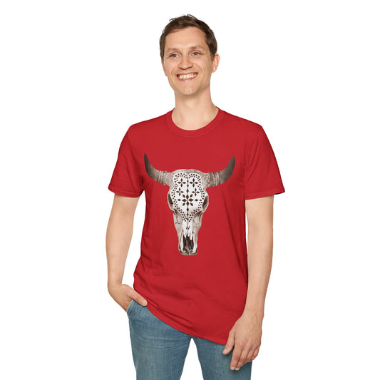 Boho Skull Graphic T-Shirt - Unisex Softstyle Tee