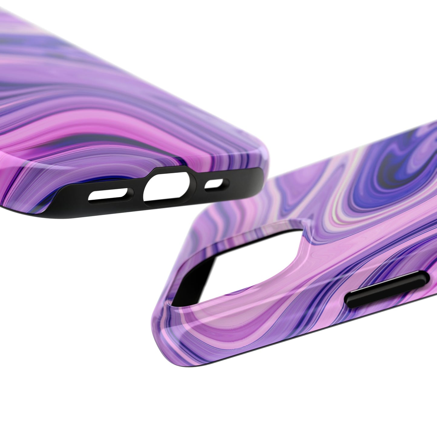 Marble Swirl Tough Phone Case - Artistic Purple and Pink Design