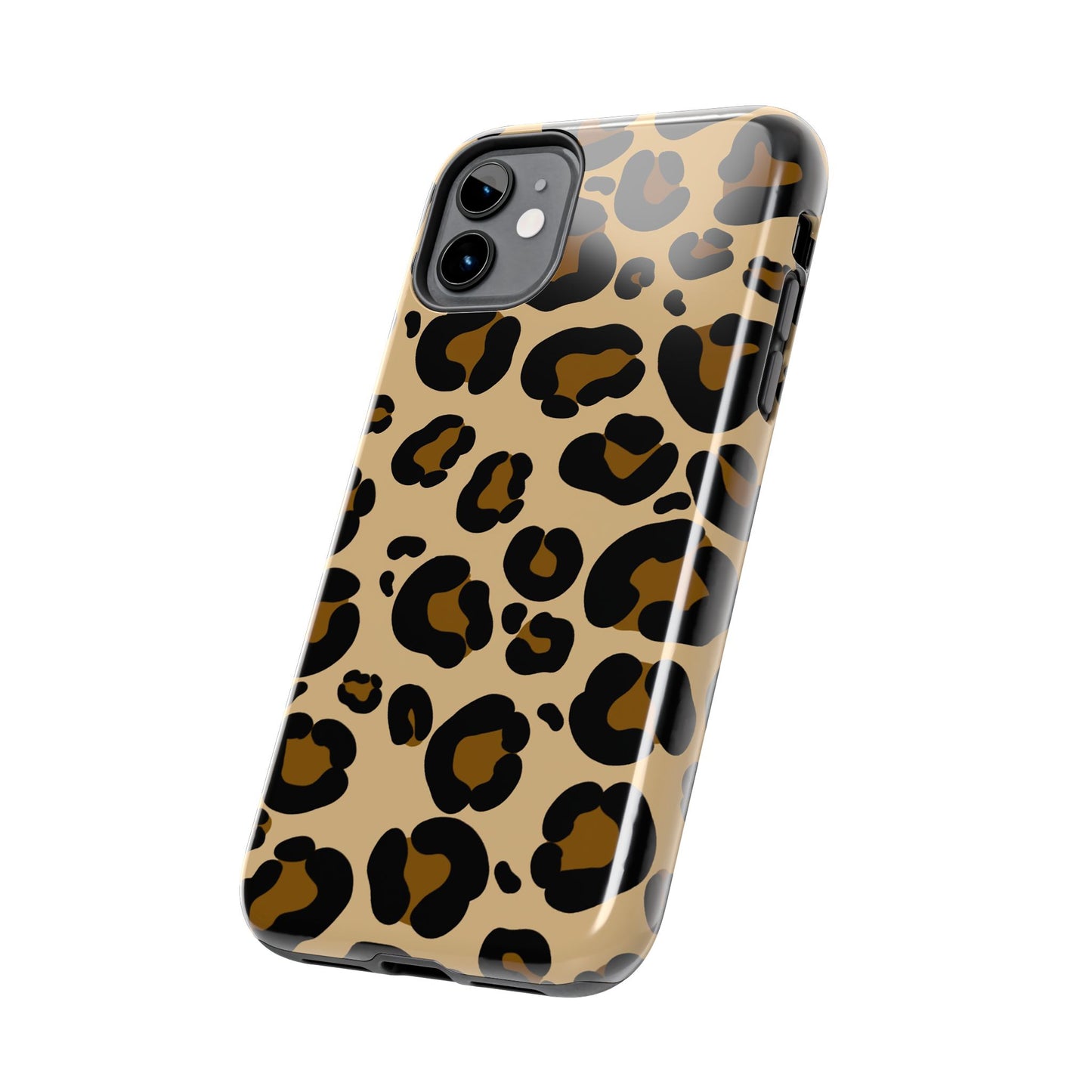 Chic Leopard Print Tough Phone Case - Durable Protection with Style