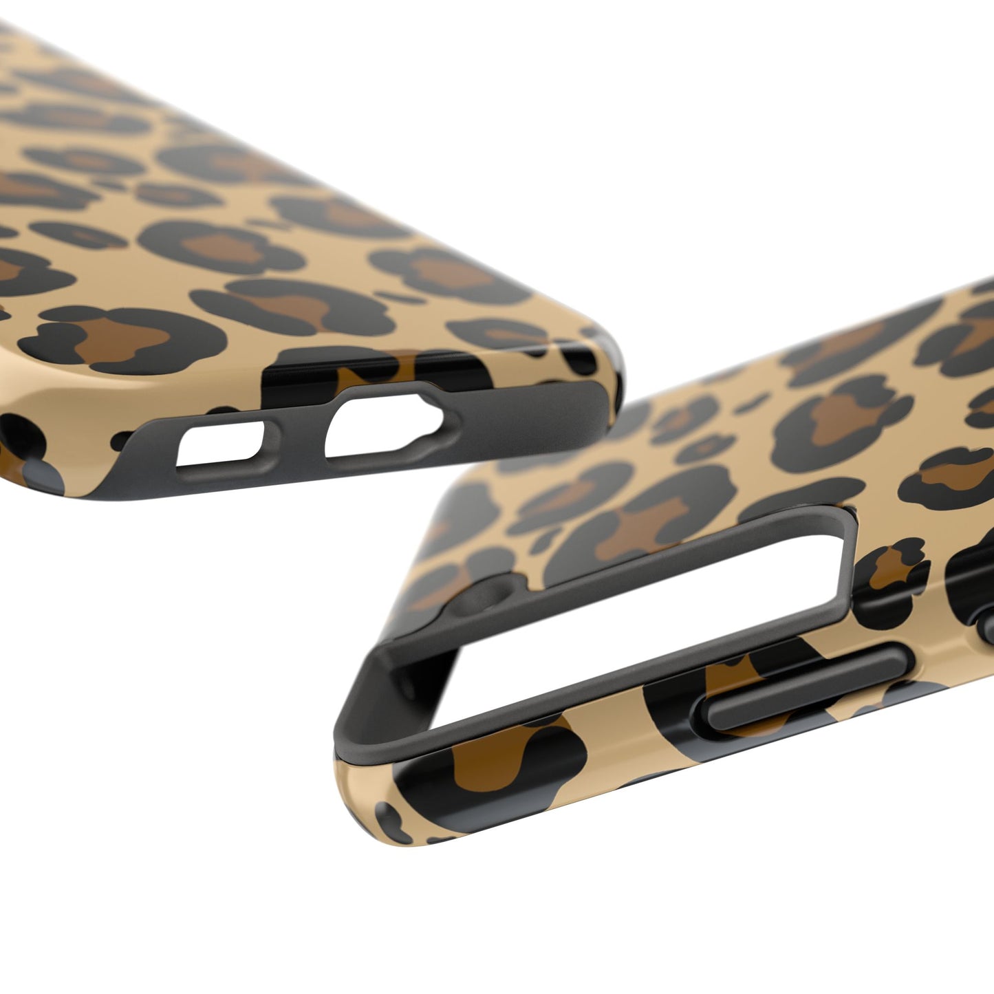 Chic Leopard Print Tough Phone Case - Durable Protection with Style