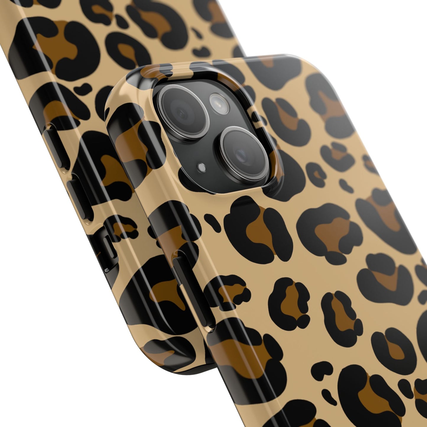 Chic Leopard Print Tough Phone Case - Durable Protection with Style