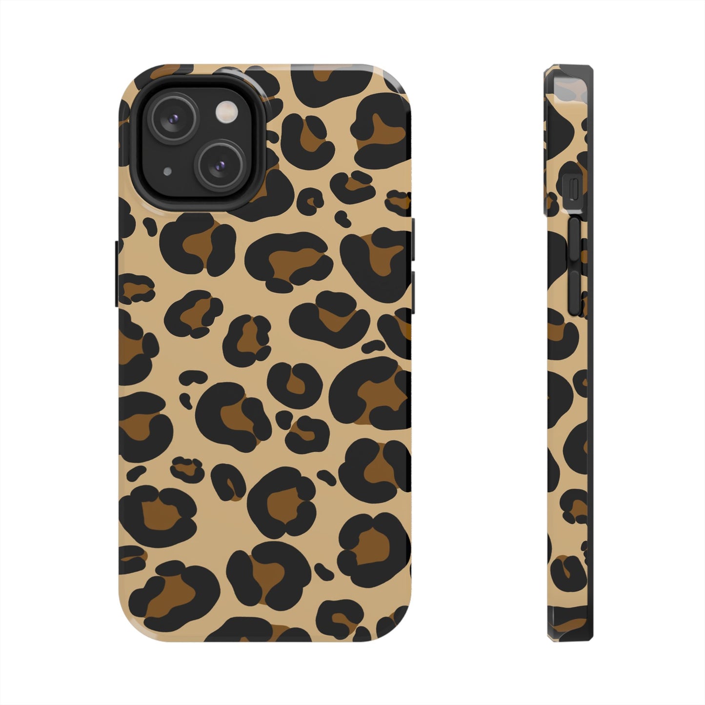 Chic Leopard Print Tough Phone Case - Durable Protection with Style