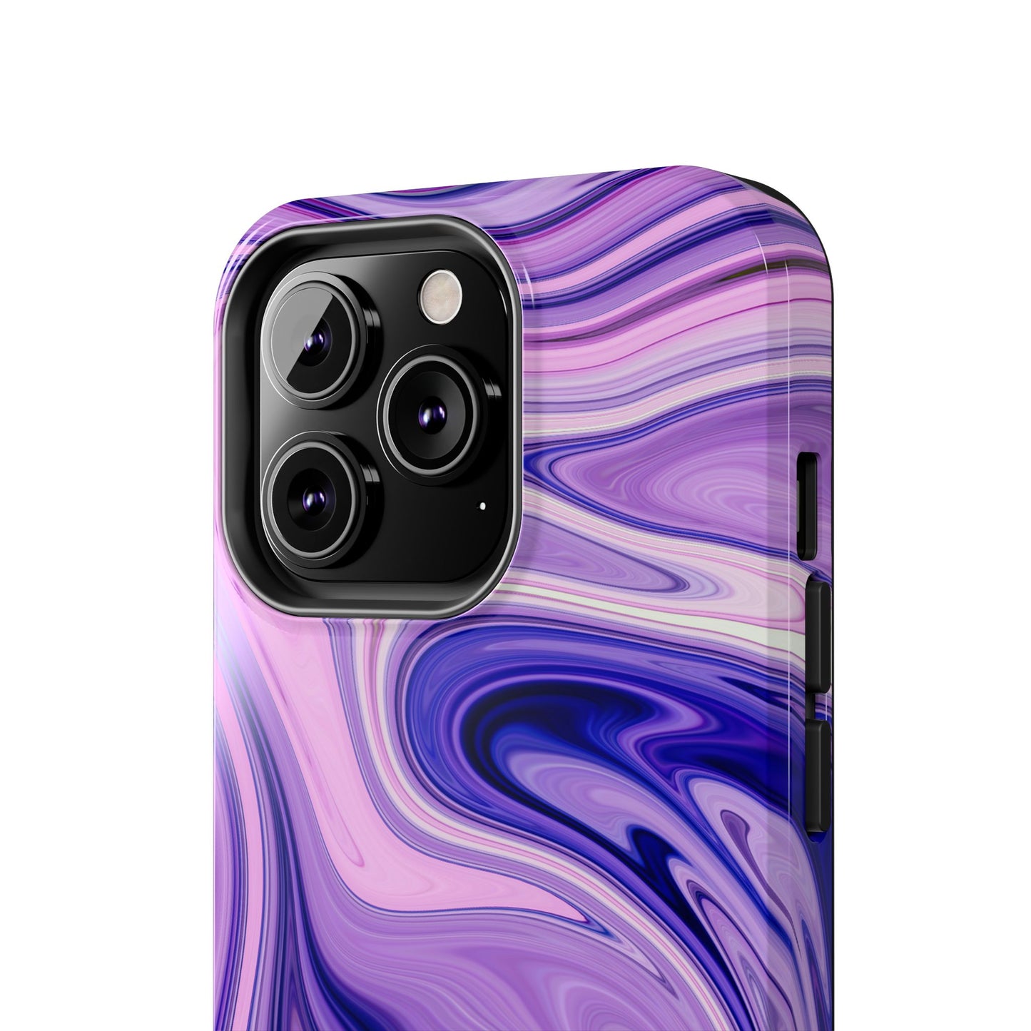 Marble Swirl Tough Phone Case - Artistic Purple and Pink Design