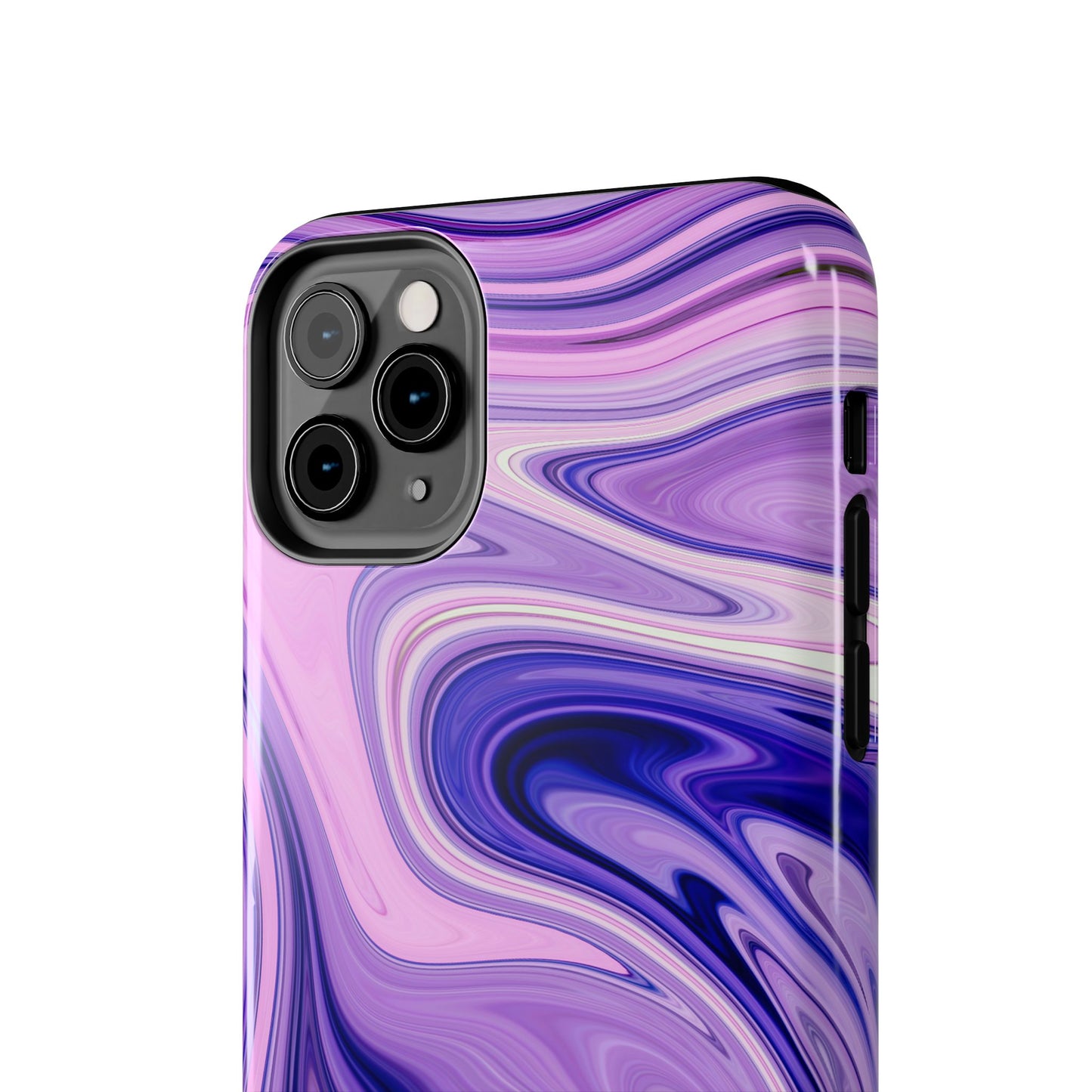 Marble Swirl Tough Phone Case - Artistic Purple and Pink Design