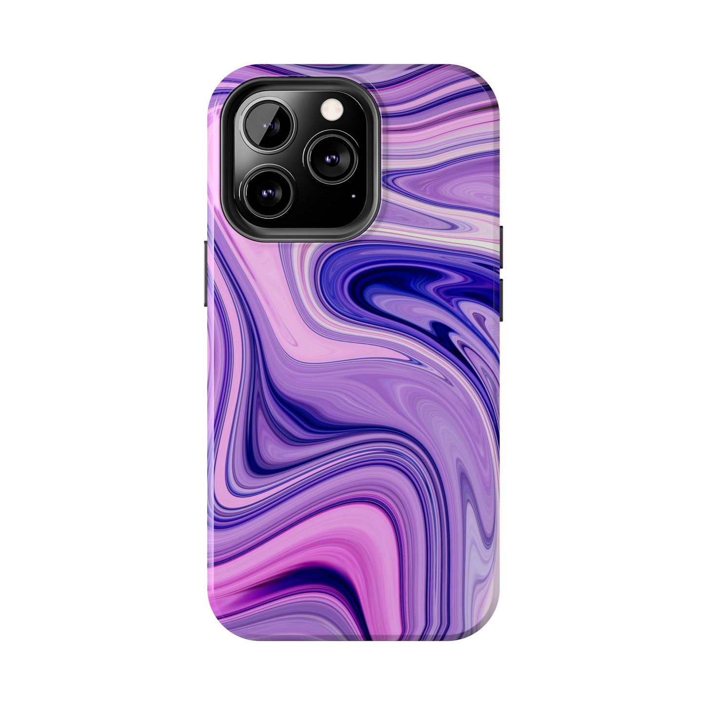 Marble Swirl Tough Phone Case - Artistic Purple and Pink Design